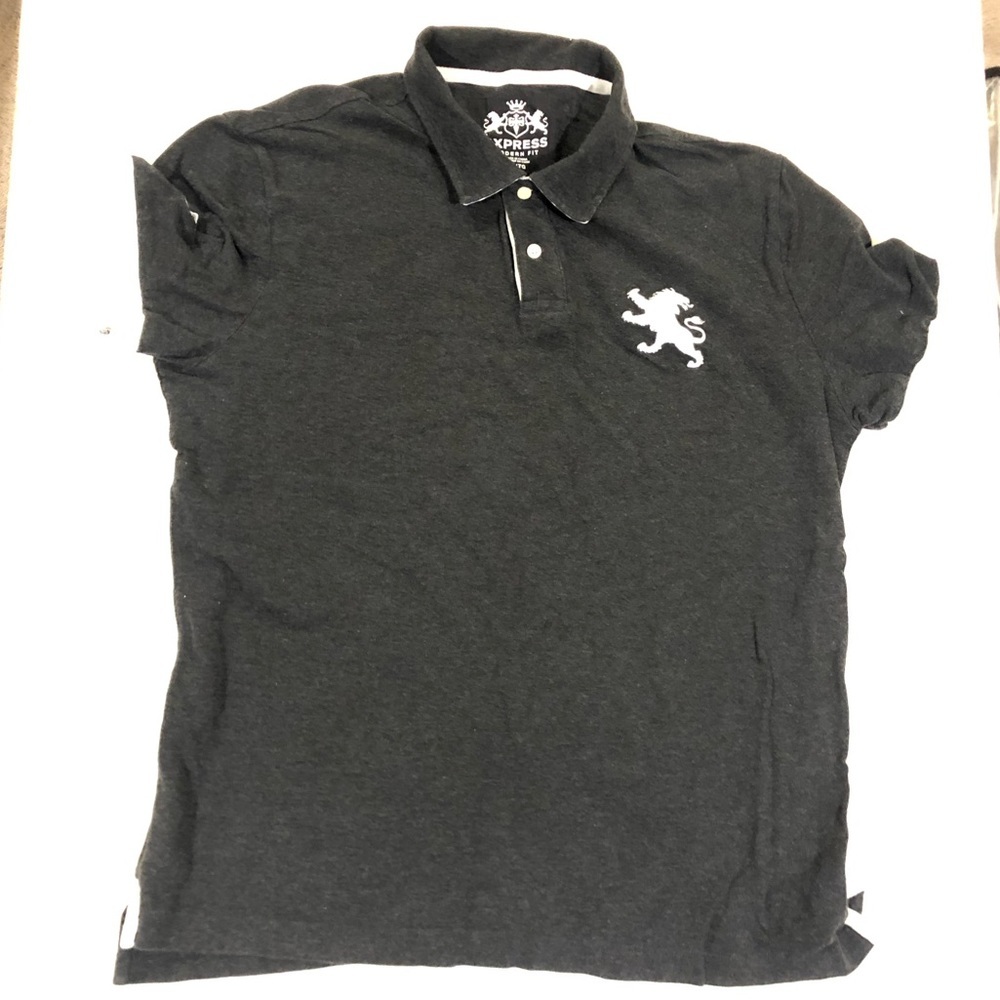 EXPRESS Men’s Modern Fit Polo Size XL Charcoal Grey